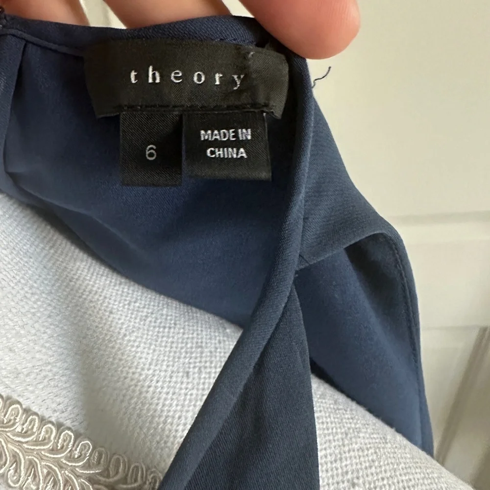 THEORY Womens Sleeveless Dress Lyall Solid Blue - Picture 9 of 9